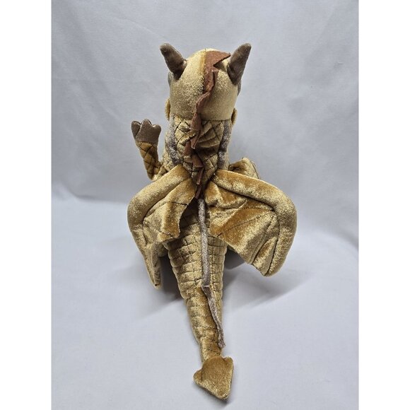 Wicked the Musical Gold Dragon 11" Plush Hand Puppet Time Clock Stuffed Animal - Picture 8 of 12
